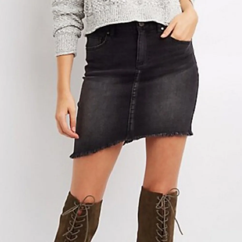 Refuge asymmetrical stretchy denim skirt - Picture 1 of 6